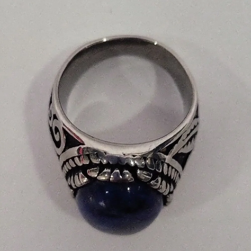 Lapis Lazuli Natural Gemstone Handmade Men's Ring Size 9 NWT